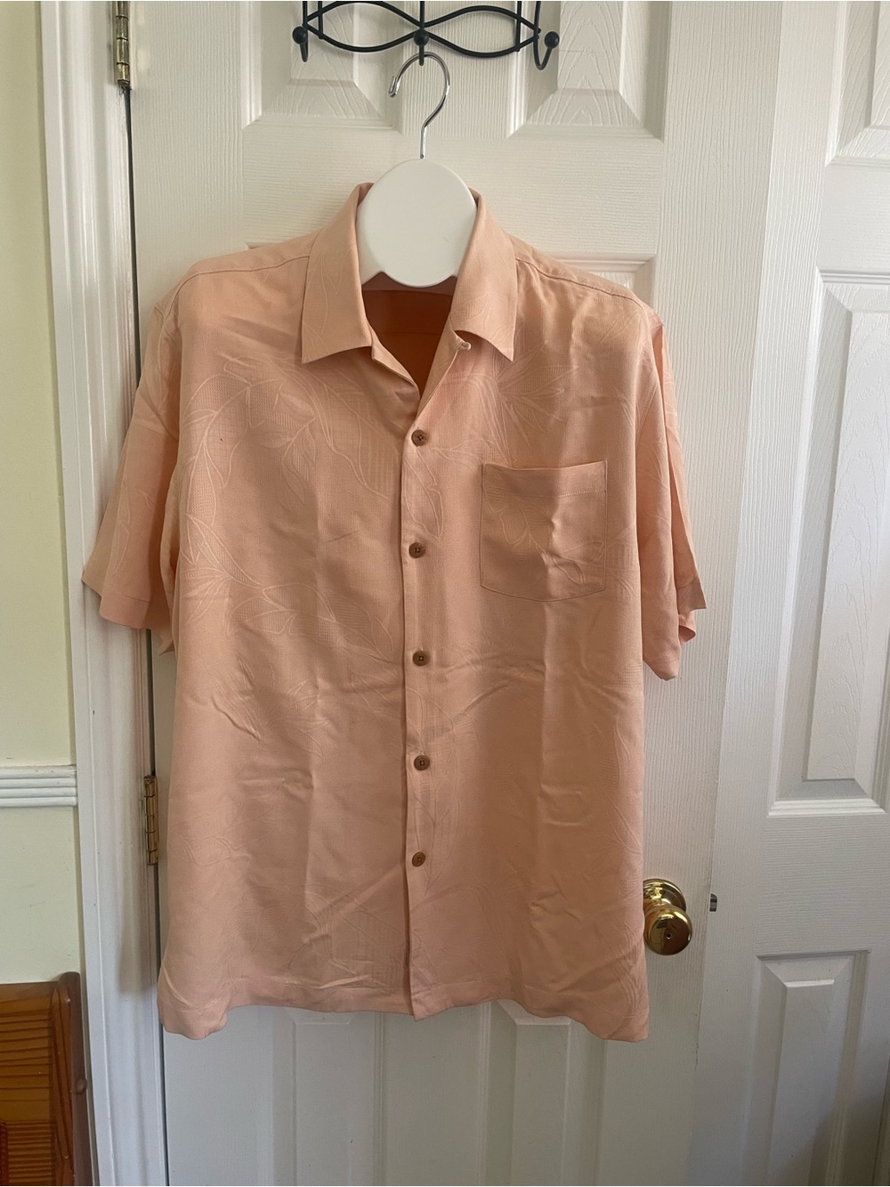 Tommy Bahama Men's Short-Sleeve Button-Down Shirt in Peach ( Large)